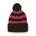 12" Striped Knit Hat Beanie w/Pom